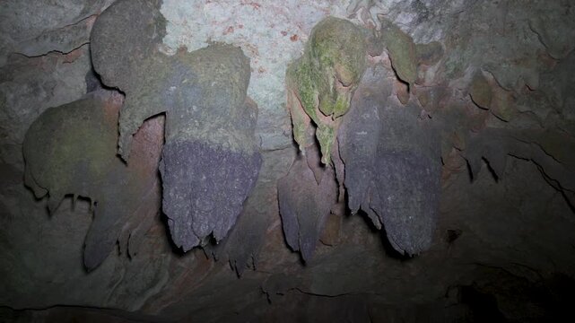 Limestone karst rock formations in St. Herman's Cave, Belize