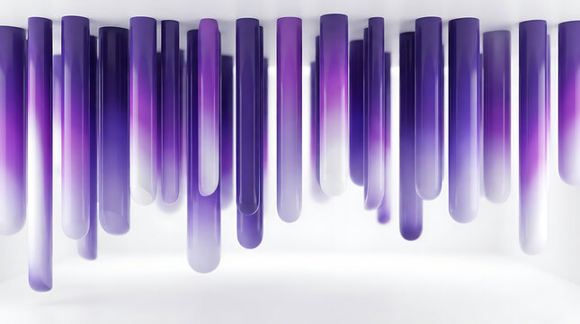 Abstract graphic background with vertical purple and white gradient pillars creating a sound wave or equalizer effect vertical bars gradient col