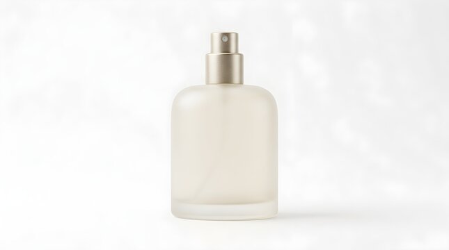Option 1 (Descriptive): Frosted Glass Perfume Spray Bottle with Gold Atomizer on White Background   
JPG
Option 2 (Commercial): Luxury Fragrance Product Mockup and Cosmetics Presentation   
