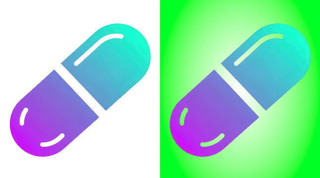 Medical capsule pill icon with gradient