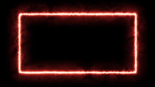Glowing red rectangular frame with fiery smoke effect