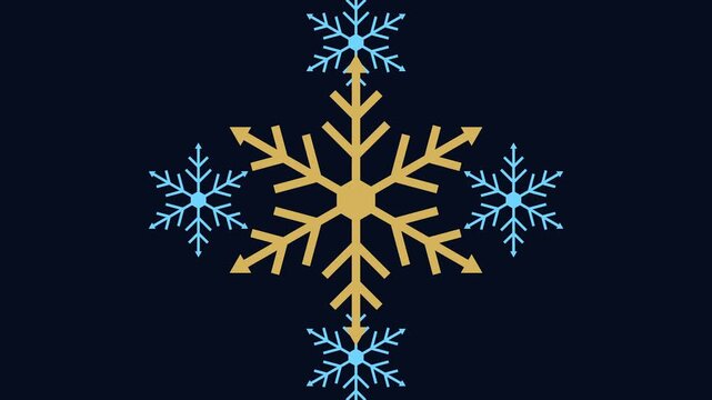 Intricate interlocked snowflake gears rotating seamlessly. An excellent premium background choice for complex winter architectural visualizers, luxury brand holiday videos, and design.