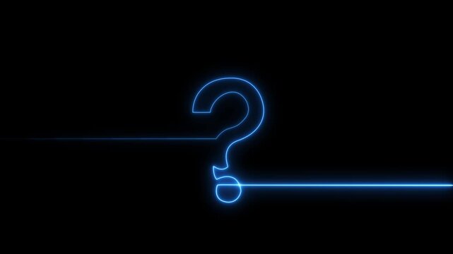 neon glowing loop Question mark sign Question mark icon asking icon animation.4k resolution abstract advice.
