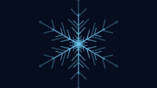 Expanding snowflake echo rings pulsing outwards. This hypnotic seamless loop is a premium asset for elegant winter cosmetics backgrounds, modern holiday branding, and festive UI.