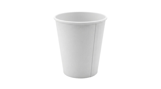 Empty white paper cup for coffee or tea isolated on transparent