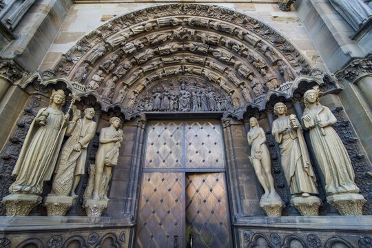 Entrance to the Cathedral of Trier, Unesco World Heritage Site, Trier, Rhineland-Palatinate, Germany