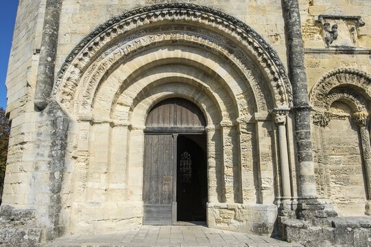 Entrance gate to the Monolithic Church, Saint Emilion, D&eacute;partement Gironde, France
