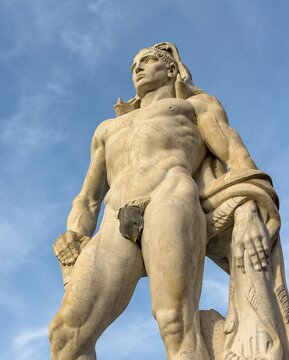 Athlete statue at Stadio dei Marmi, Foro Italico, Rome, Italy