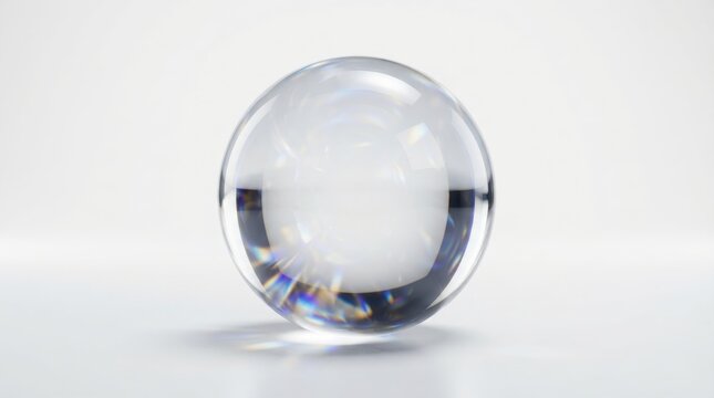 Transparent glass sphere with light refraction