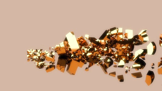 A fracturing dollar sign animation, could stand for falling bank failing money, bills or broke city our country, business going bankrupt , buy an overpriced item, credit card debt, debt increasing, mo