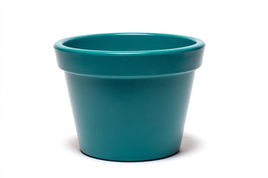 Green flower pot isolated on a white background.