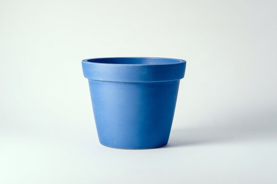 Blue flower pot isolated on a white background.