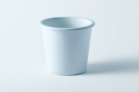 White flower pot isolated on a white background.