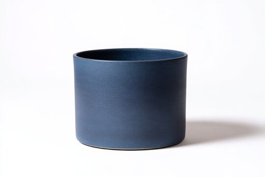 Black flower pot isolated on a white background.