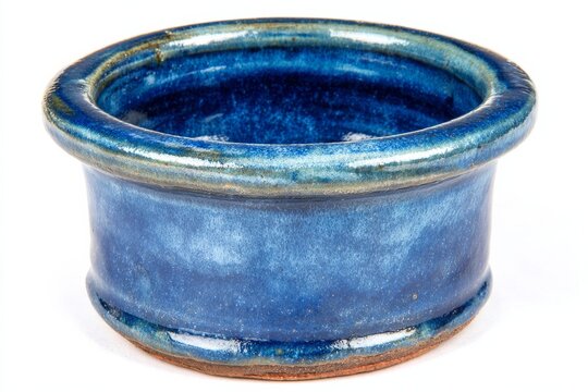Blue flower pot isolated on a white background.