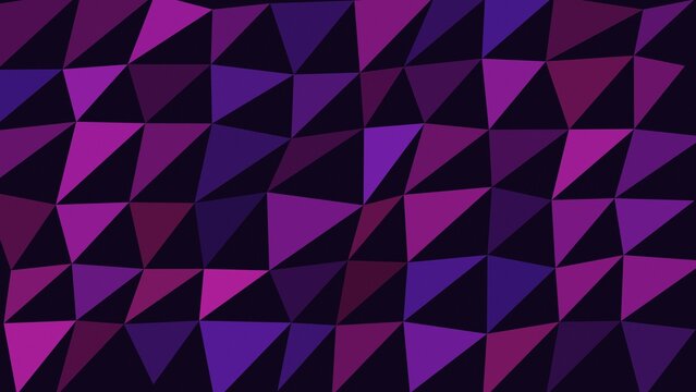 Abstract geometric background, featuring a repeating, pattern of triangles, in shades of, dark purple, violet, and magenta with, sharp edges and lines