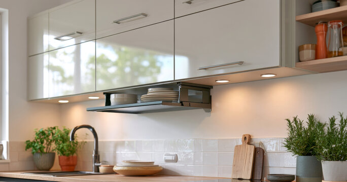Modern Kitchen With Open Dish Storage