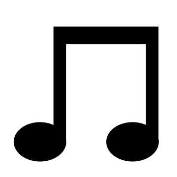 黒い連桁付き八分音符 シンプルな音楽アイコン