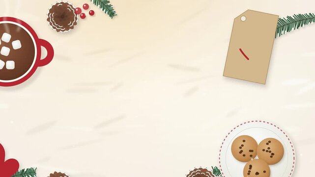 Plate of Cookies for Santa Festive Animation, Holiday Decor Elements, Christmas Celebration Background, Winter Theme, Decorative Cookies, Festive Treats, Santa's Plate, Christmas Eve