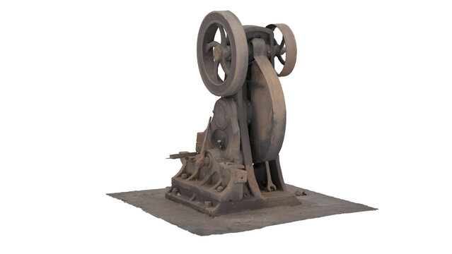 3d rendering of a vintage machine on a flat surface