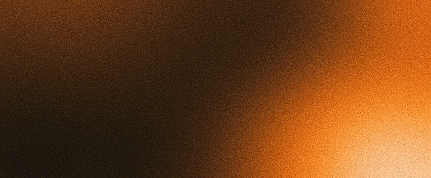 Orange grainy gradient background, vibrant glowing color blurs on dark backdrop, abstract noise texture website header, banner, poster, cover or wallpaper design