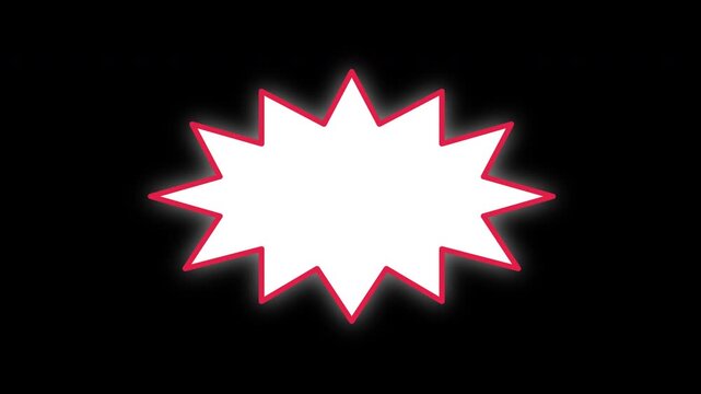 Animated Starburst Flash Graphic Bursting On Black Background.