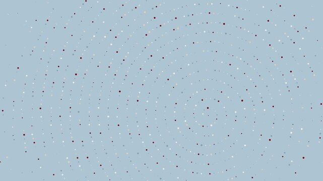 Abstrakcyjne tło z kropkami w układzie spiralnym, pulsujące ziarno halftone w kolorze niebieskim. Zapętlone tło.	