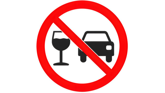 No drinking and driving warning sign isolated clipart for safety