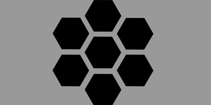Latar Belakang Geometris Heksagon Hitam dan Abu-Abu Minimalis
