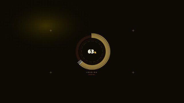 Ninety-tick circular dial lighting clockwise with percentage