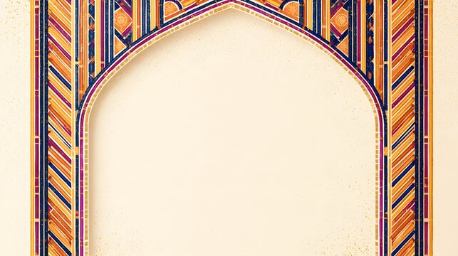 Arabic arch frame vector background design template
