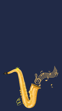 Saxophone musical instrument phone wallpaper, hobby illustration