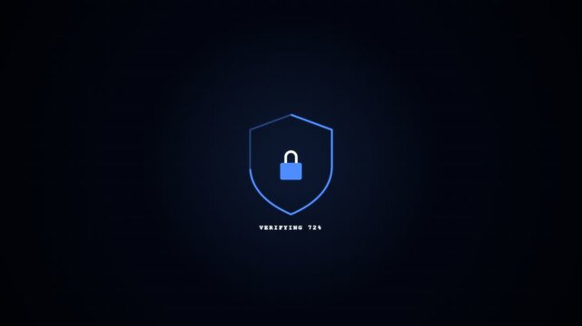 Shield outline tracing with padlock unlocking at completion