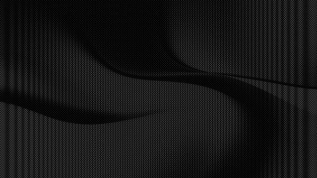 Dark Abstract Black and Gray flowing horizontal waves Background with Carbon Fiber Texture. background is flexible for commercial designs requiring a clean, sophisticated, and tech-oriented look.