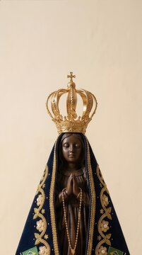 12 de outubro. Est&aacute;tua de Nossa Senhora Aparecida com Brilho Divino