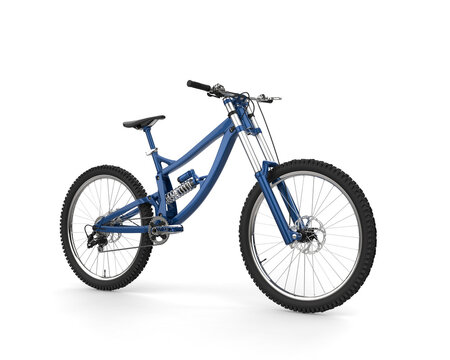 Modern metallic blue cross country bike