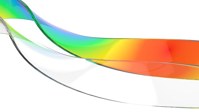 Beautiful twisting colorful glass design elements isolated on white background