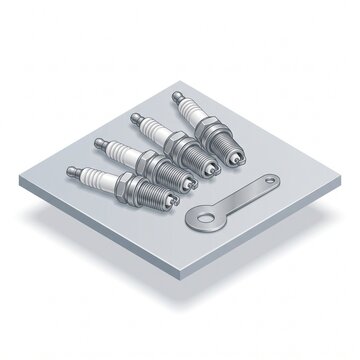Isometric set of spark plugs with a gap gauge tool