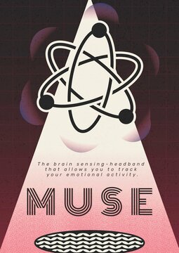 Muse poster template, abstract atom design