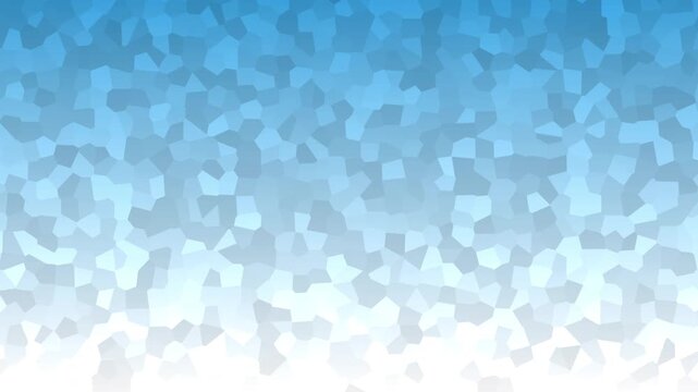 Abstract animated cool sky gradient background featuring irregular polygonal shapes forming a soft low poly mosaic texture.