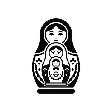 Nesting Doll Traditional Wood Folk Toy Icon