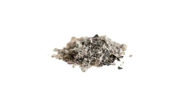 Loose heap of cigarette ash and burnt tobacco leaves on png background element