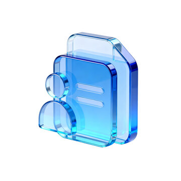 Glass style user document icon with two text lines