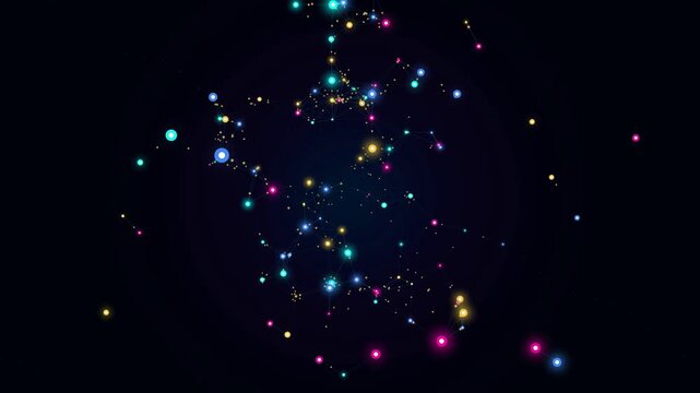 Seamless Loop Neural Synapse Connectome Network Motion Background 4K