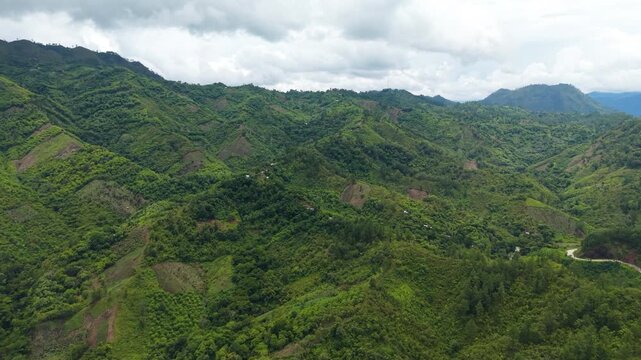 Aerial View of Forested Hills and Ridges near Semuc Champey