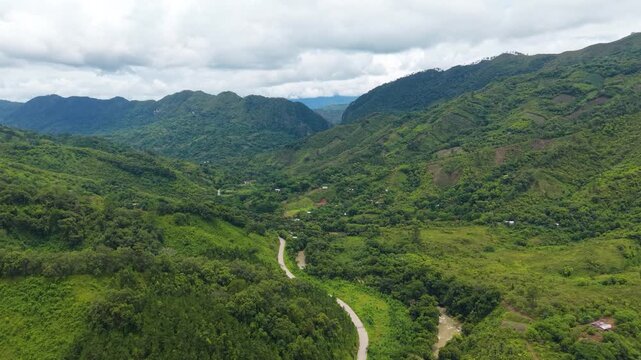 Aerial View of Valley Road near Semuc Champey to La Tinta