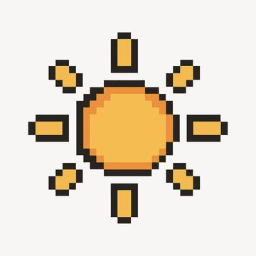 Retro pixelated sun icon