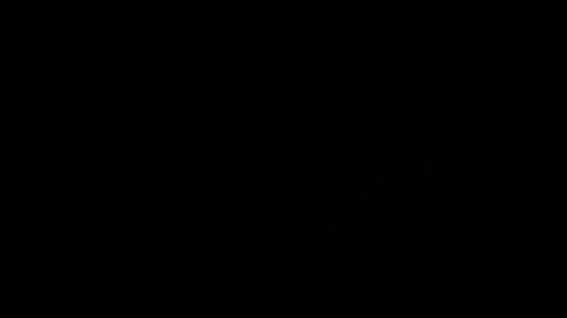Smooth looping directional arrows creating a modern motion graphic, ideal for video overlays, navigation concepts, user interfaces, digital media, and high quality 4K animation.
