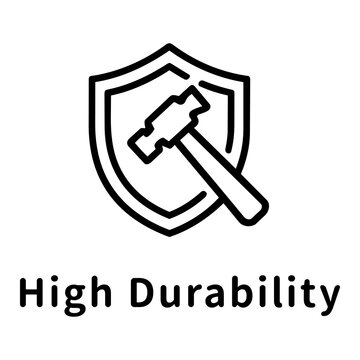 高耐久性・プロテクトのアイコンピクトグラムと文字 High durability and protection icon pictograph