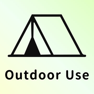 アウトドア対応・テントのアイコンピクトグラムと文字 Outdoor compatible and tent icon pictograph